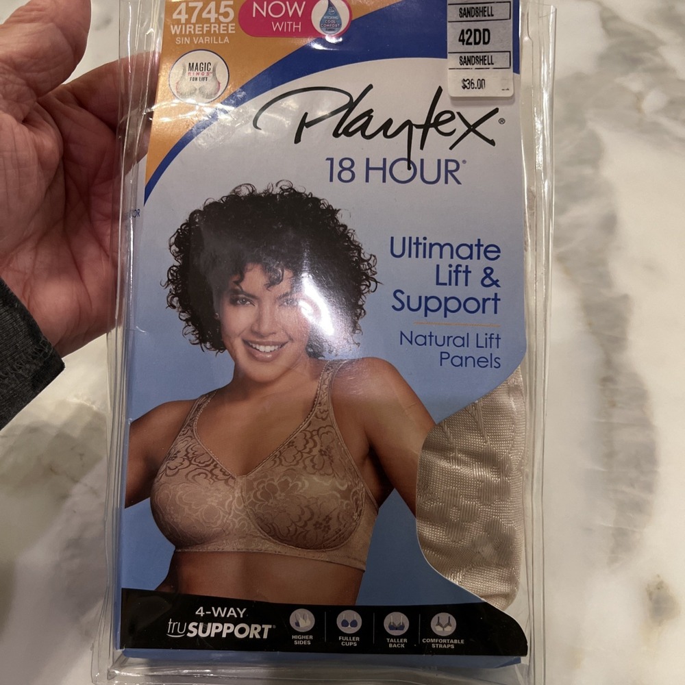 Playtex Sandshell Bra Sz 42 DD Full Coverage Comfort Straps Adjustable 4745